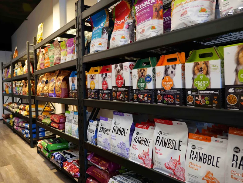 Premium pet food selection at LOVE AND PAWS